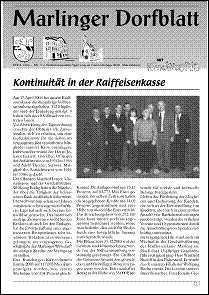 Marlinger Dorfblatt, Ausgabe Ausgabe Mai 2004