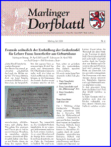 Marlinger Dorfblattl, Ausgabe Juli 2006
